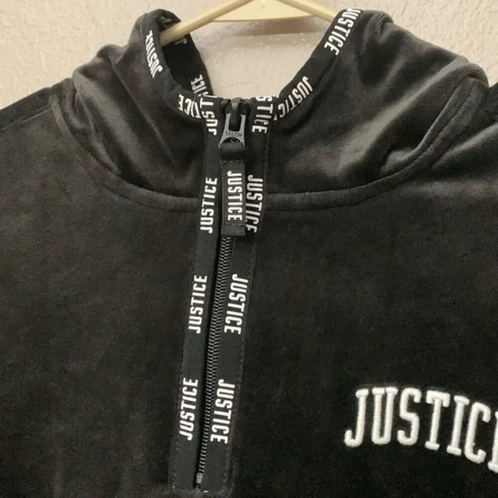 Justice Velvet velour Hoodie Pullover size 10 girl